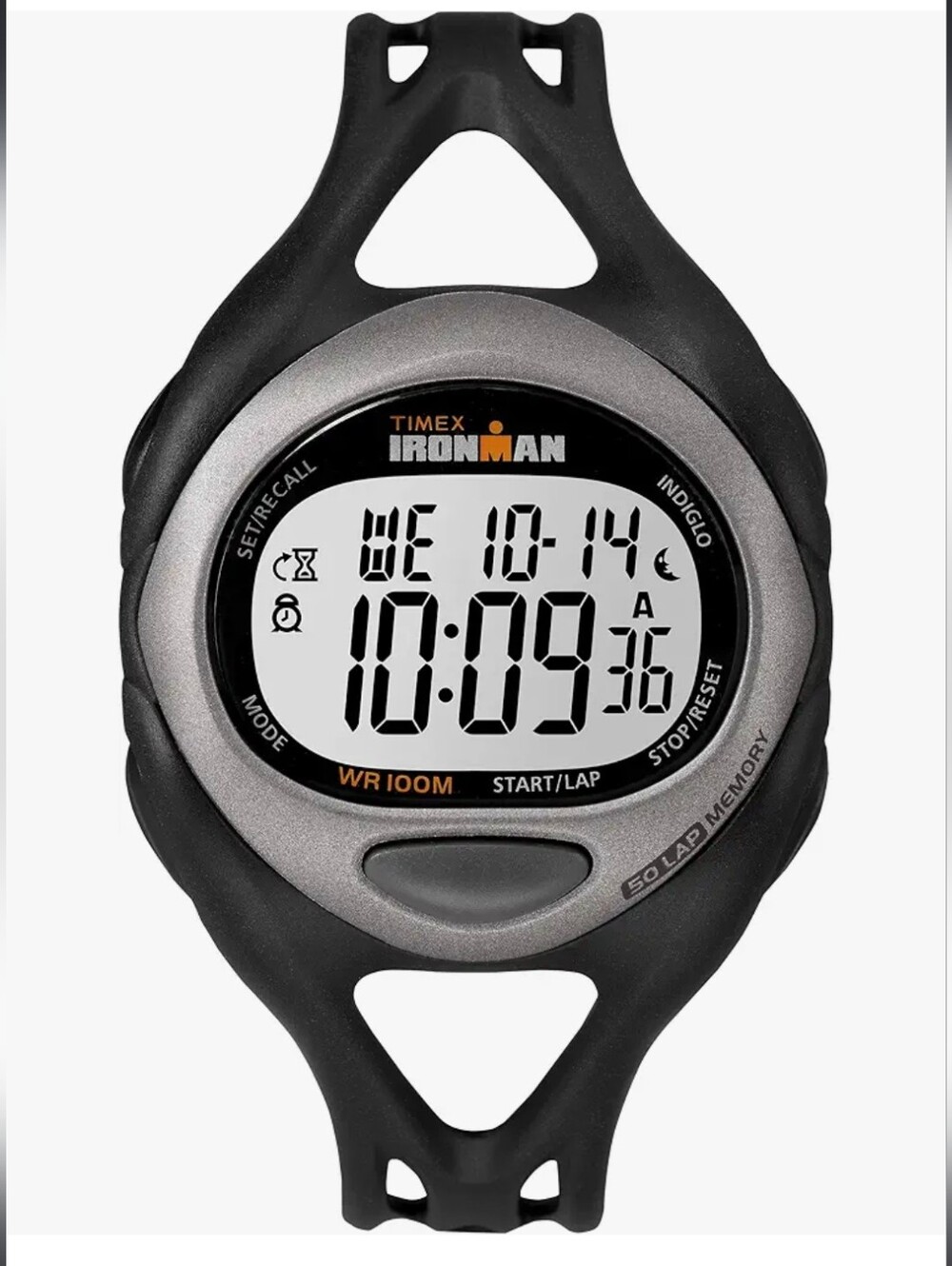 Timex T54281 Ironman Sleek 50 Full-Size Black/Silver-Tone Resin Strap Watch